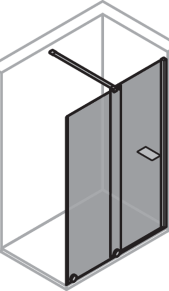HÃPPE Xtensa pure pannello laterale per porta scorrevole walk-in 1 pezzo  con segmento fisso XT0306069321